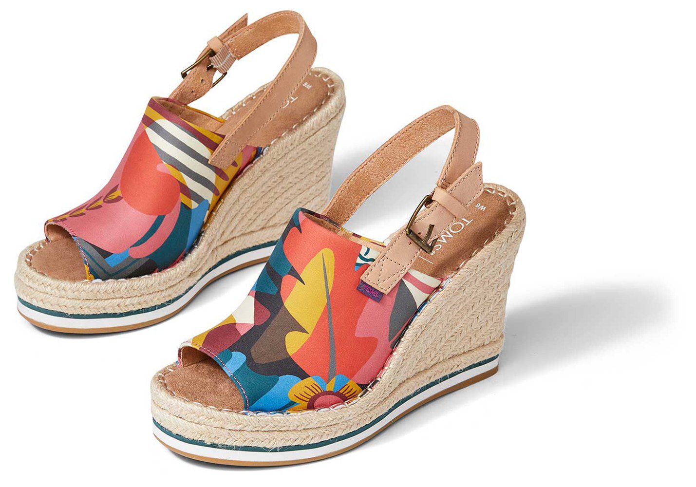 Toms Monica Heel Curation Made With Liberty Fabric Wedge Multicolor - Womens - 75861-DIGV